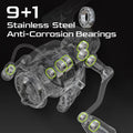 5000 Series Graphite Spinning Reel Left/Right Handed Black